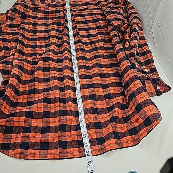 Lauren Ralph Lauren Mens Sz XL Orange Plaid Logo Button Down Long Sleeve Shirt - Picture 9 of 11